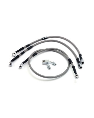 goodridge - Durite de frein avant - Harley-Davidson Softail Fat Boy FLSTF de 2011 (ABS) - Inox clair - GOODRIDGE