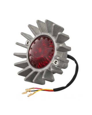 Motone, Big Fin LED taillight. Shot blast, no bracket. ECE