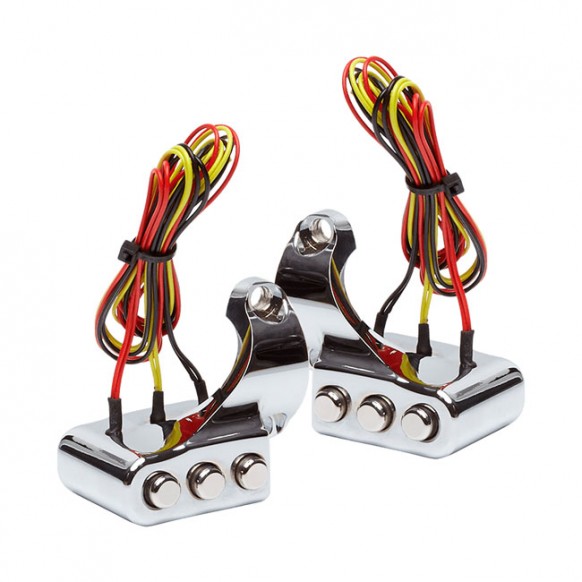 Vity's Design 3 button switch housing left, chrome