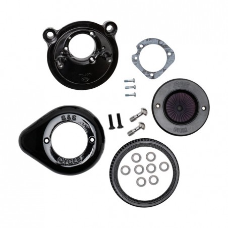 S&S, 'Air Stinger Stealth' air cleaner kit. Teardrop, black 07-21 XL