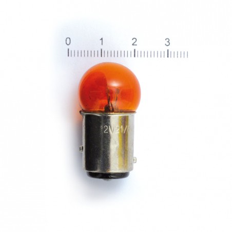 mcs - Ampoule de remplacement de clignotant - Double filament - 12V-21/6CP - Ambre - MCS