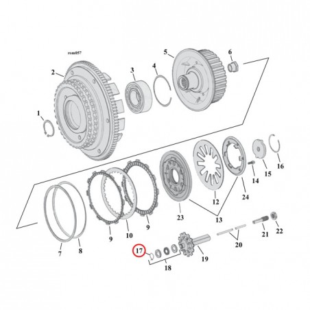 RET.RING,CL.THROW-OUT BEARING 18-20 Softail L75-17(NU)B.T. (excl. 15-17 B.T. with Slip & Assist clutch 2017 M8 Touring)