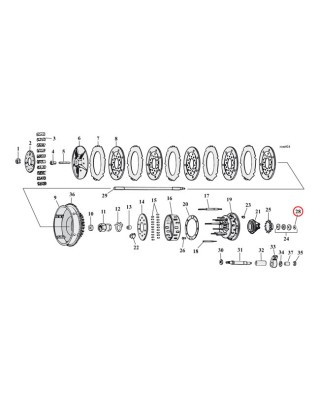 RET.RING,CL.THROW-OUT BEARING 18-20 Softail L75-17(NU)B.T. (excl. 15-17 B.T. with Slip & Assist clutch 2017 M8 Touring)