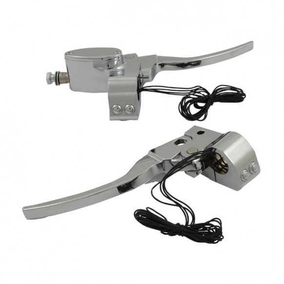 mcs - Kit de commandes de guidon - Embrayage mécanique - 4 interrupteurs - Chrome - MCS