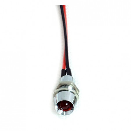 mcs - Voyant à LED rouge - 6,6 mm de diamètre - Chrome - MCS
