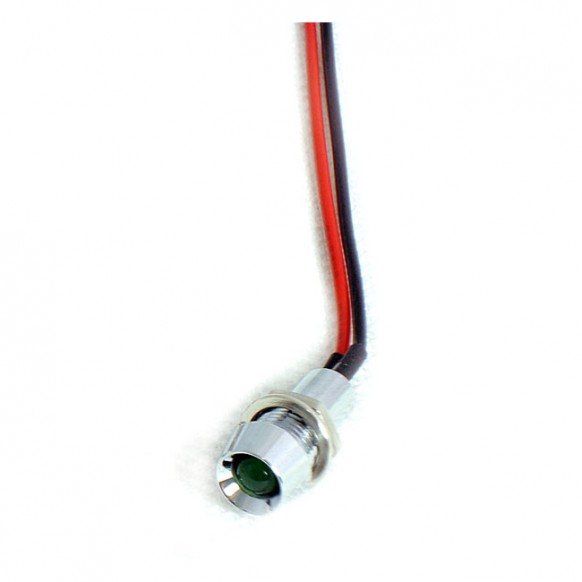 mcs - Voyant à LED vert - 3 mm de diamètre - Chrome - MCS