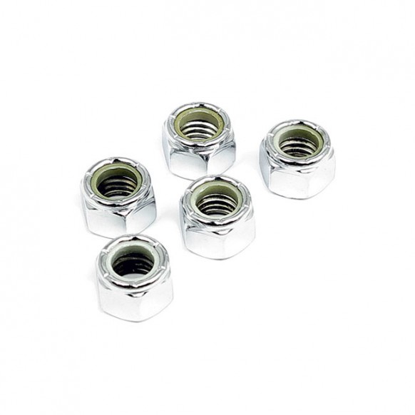 gardner-wescott - Écrous frein 6 pans nylon - 6/32" - Chrome - Pack de 5 - GARDNER-WESTCOTT