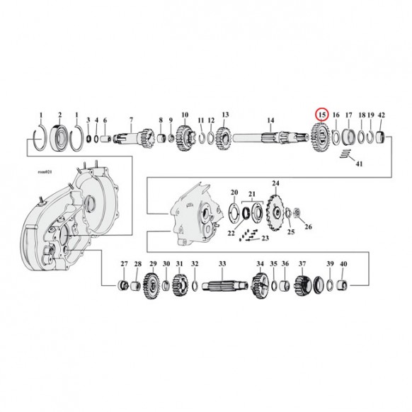 ANDREWS 1ST GEAR MAINSHAFT 52-90 4-SP K, XL