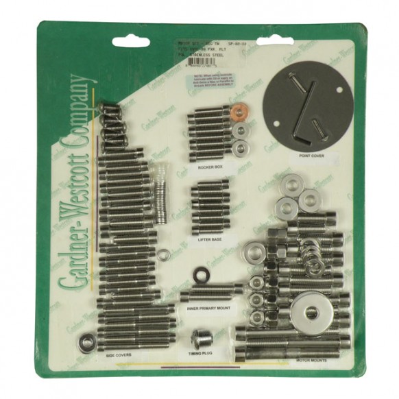MOTOR SCREW SET, POLISHED SS ALLEN 91-94 FXR 91-98 FLT (NU)