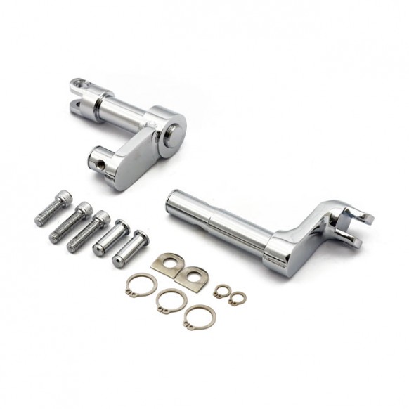 mcs - Support de repose-pieds conducteur - Taille OEM + 2" - Harley-Davidson Sportster XL1200 à partir de 2010 - Chrome - MCS