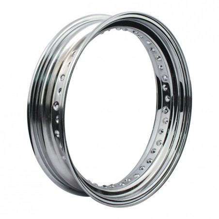 mcs - Voile de jante à 40 rayons - 3.5" x 16" - Valve latérale en métal - Chrome - MCS