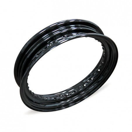 mcs - Voile de jante à 40 rayons - 3" x 16" - Valve centrale en métal - Pour pneu de 130/90-16 - Noir - MCS