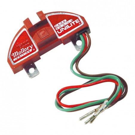 Mallory, 'Unilite' replacement ignition module, 12V 36-69 OHV B.T. 30-73 Flatheads 52-70 XL. (With 12 volt electrical system)