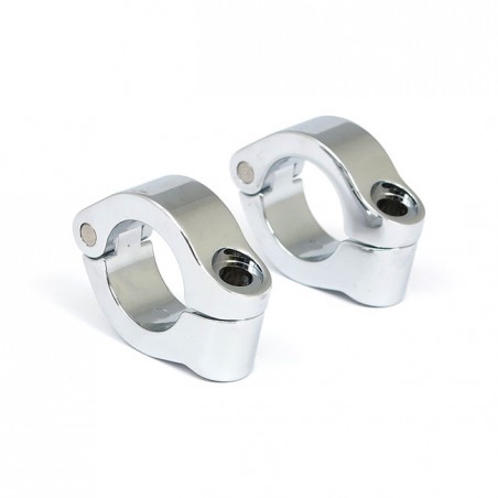 mcs - Colliers de pare-cylindre - Court - 1.25" de diamètre intérieur - Pour montage de phares additionnels - Chrome - MCS