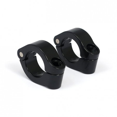 mcs - Colliers de pare-cylindre - Court - 1.25" de diamètre intérieur - Pour montage de phares additionnels - Noir - MCS