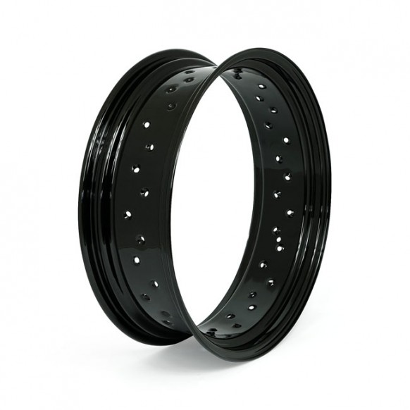 mcs - Voile de jante à 40 rayons - 5.5" x 18" - Valve centrale en métal - Noir - MCS