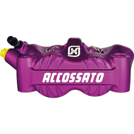 Radial Monobloc Brake Calipers Carbon Ceramic Pads Purple Anodized Forged Aluminium Front Left