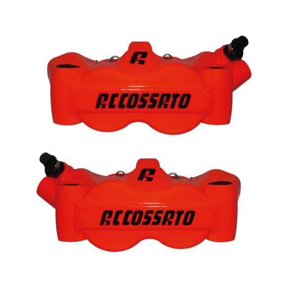 Radial Monobloc Brake Calipers Sintered Pads Neon Red Forged Aluminium Front Left Right