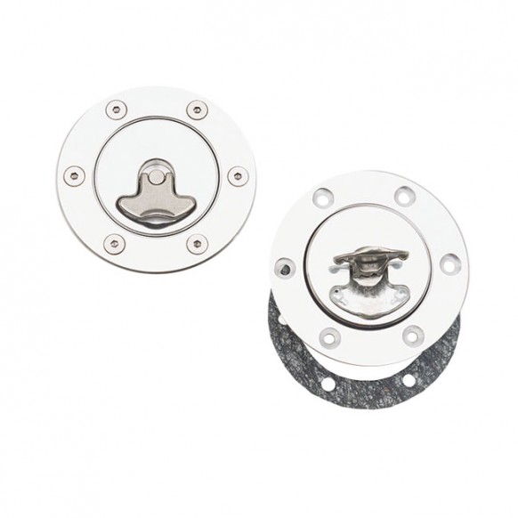 mcs - Trappes de réservoir d'essence Aviation - 94 mm - Ventilé & non ventilé - Universel - Chrome - MCS