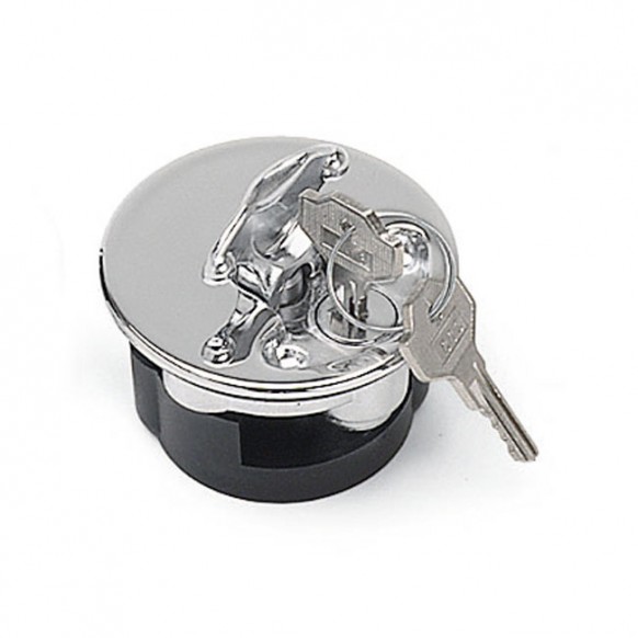 mcs - Trappe de réservoir d'essence Aviation avec serrure à souder - Ventilé - Chrome - MCS