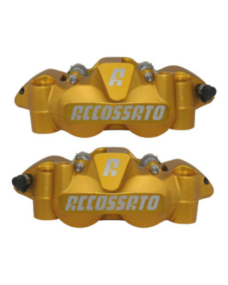 Radial Forged Monobloc Calipers Sintered Pads Gold Anodized Forged Aluminium Front Left Right