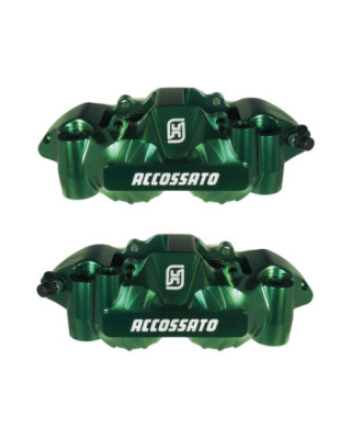 Radial Forged Monobloc Calipers Sintered Pads Green Anodized Forged Aluminium Front Left Right