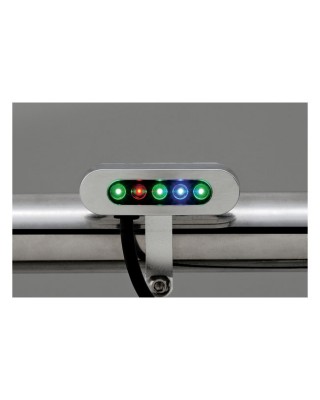 mcs - Kit d'indicateurs à 5 LED Micro Alpha - Pour guidon de 7/8" à 1" de diamètre - Chrome - MCS
