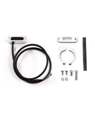 mcs - Kit d'indicateurs à 5 LED Micro Alpha - Pour guidon de 7/8" à 1" de diamètre - Chrome - MCS