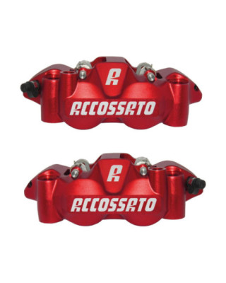 Radial Forged Monobloc Calipers Sintered Pads Red Anodized Forged Aluminium Front Left Right