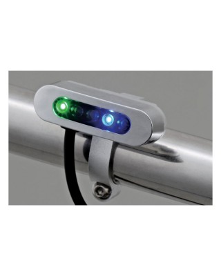 mcs - Kit d'indicateurs à 5 LED Micro Alpha - Pour guidon de 7/8" à 1" de diamètre - Chrome - MCS