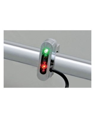 mcs - Kit d'indicateurs à 5 LED Micro Alpha - Pour guidon de 7/8" à 1" de diamètre - Chrome - MCS