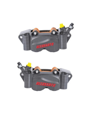 Radial Billet 2-Piece Calipers Sintered Pads Gray Anodized Billet Aluminium Front Left Right