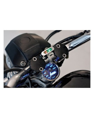 mcs - Kit d'indicateurs à 5 LED Micro Alpha - Pour guidon de 7/8" à 1" de diamètre - Chrome - MCS