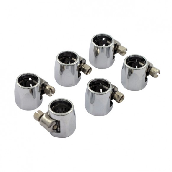 mcs - Colliers de serrage de durite d'essence de 1/4" - Chrome - MCS
