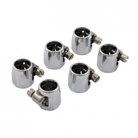 mcs - Colliers de serrage de durite d'essence de 1/4" - Chrome - MCS
