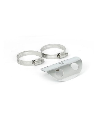 mcs - Pare-chaleur d'échappement Bullet - 4" de long - Pour échappement de 2.25" de diamètre - Chrome - MCS