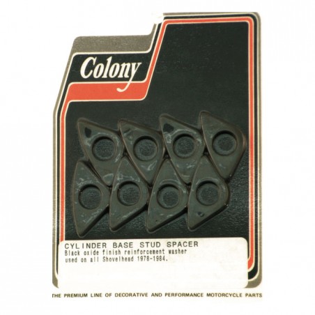mcs - Kit d'entretoises d'embase de cylindres - Harley-Davidson avec moteur Shovelhead 1340 de 1978 à 1984 - Noir - MCS