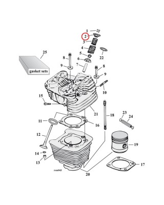 manley - Cuvettes de ressort de soupape supérieure - Harley-Davidson Big Twin de 1984 à 2004 & Sportster XL de 1986 à 2003 -