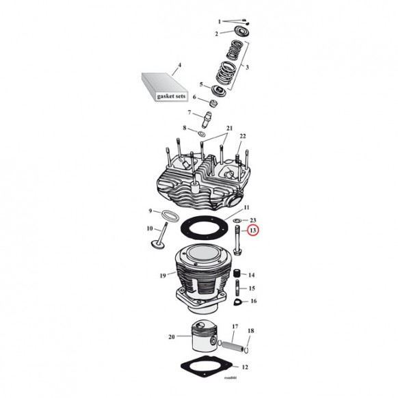 s&s - Kit de visserie de culasses - Harley-Davidson Big Twin de 1948 à 1984 - Zinc - S&S