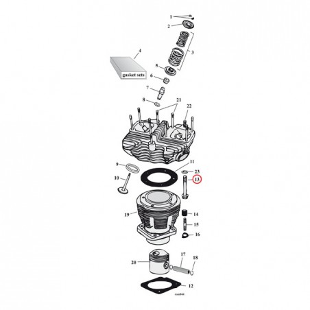 s&s - Kit de visserie de culasses - Harley-Davidson Big Twin de 1948 à 1984 - Zinc - S&S