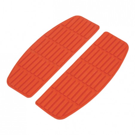 mcs - Semelles de marche-pieds - Forme traditionnel - Harley-Davidson FL & FLT de 1966 à 1990 - Rouge - MCS
