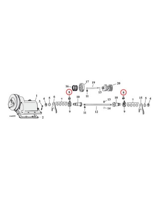 mcs - Douilles de doigt de changement de vitesse - Harley-Davidson Big Twin & 45" SV de 1940 à 1979 - MCS