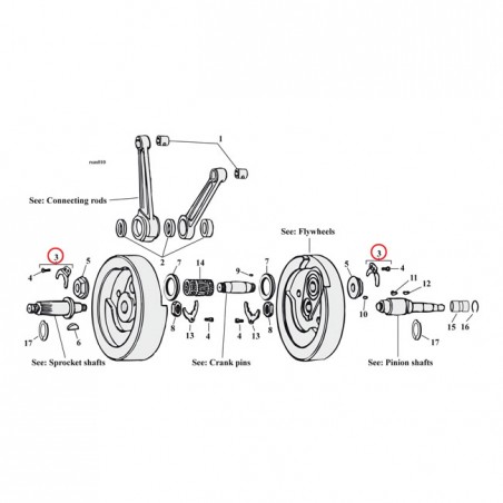 mcs - Platine d'arrêt de maneton - Harley-Davidson Big Twin de 1954 à 1981 - MCS
