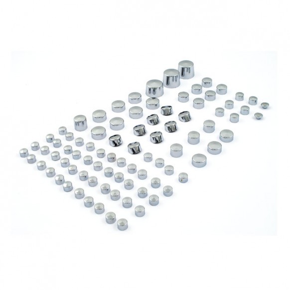 mcs - Kit de caches visserie moteur complet - Harley-Davidson Touring de 2009 à 2013 - Chrome - MCS