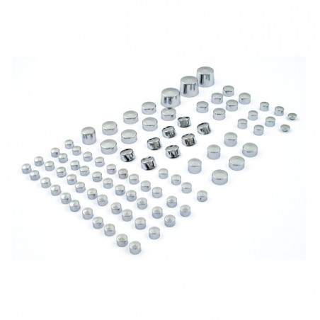 mcs - Kit de caches visserie moteur complet - Harley-Davidson Touring de 2009 à 2013 - Chrome - MCS