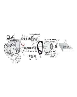 mcs - Clavettes de pignon de distribution - OEM 23985-54 - Harley-Davidson Big Twin de 1954 à 1989 - MCS