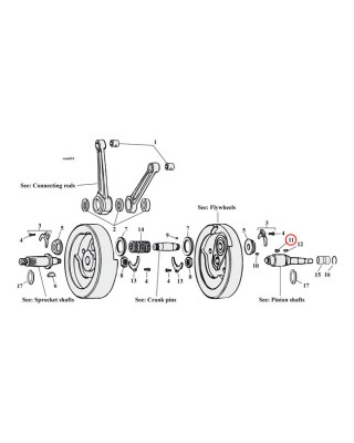 mcs - Clavettes de pignon de distribution - OEM 23985-54 - Harley-Davidson Big Twin de 1954 à 1989 - MCS