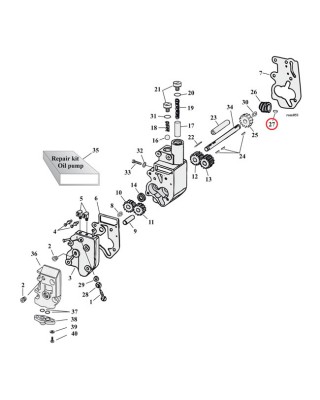 mcs - Clavettes de pignon de distribution - OEM 23985-54 - Harley-Davidson Big Twin de 1954 à 1989 - MCS