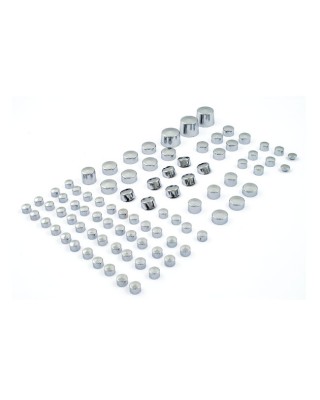 mcs - Kit de caches visserie moteur complet - Harley-Davidson Sportster XL de 1986 à 2003 - Chrome - MCS