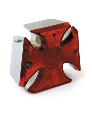 mcs - Feu arrière Maltese Cross - 12V - Ampoule 21/5W - Universel - Chrome - MCS